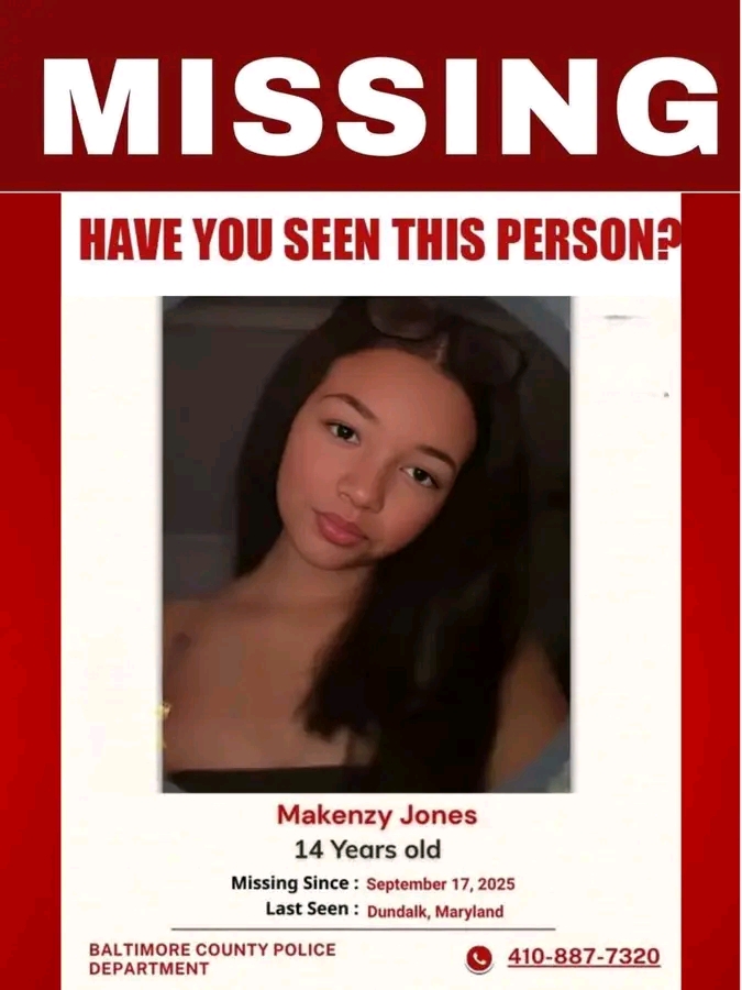 Critical Missing Alert: 14-Year-Old Makenzy Jones Missing in Baltimore County
